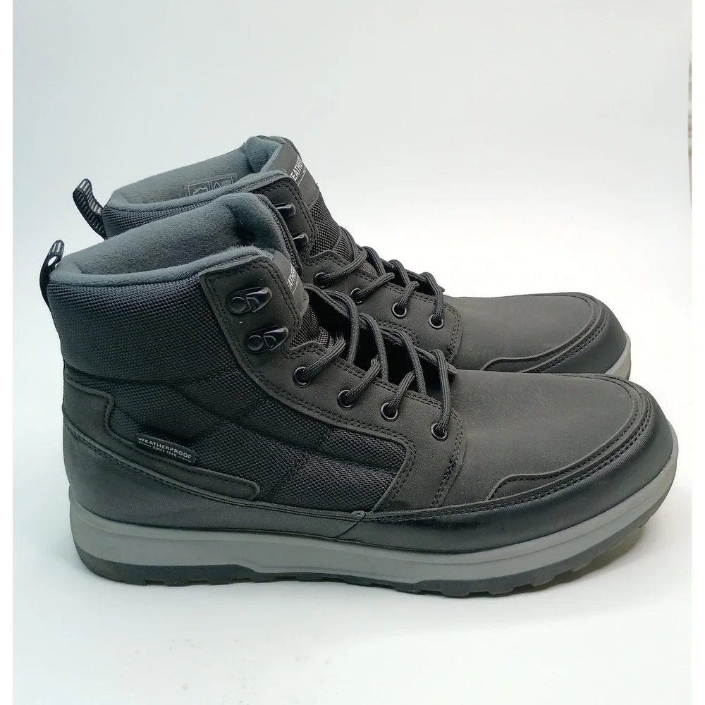 Weatherproof Jenkins Boots Men Size 11 Dark Grey Black Synthetic Textile
